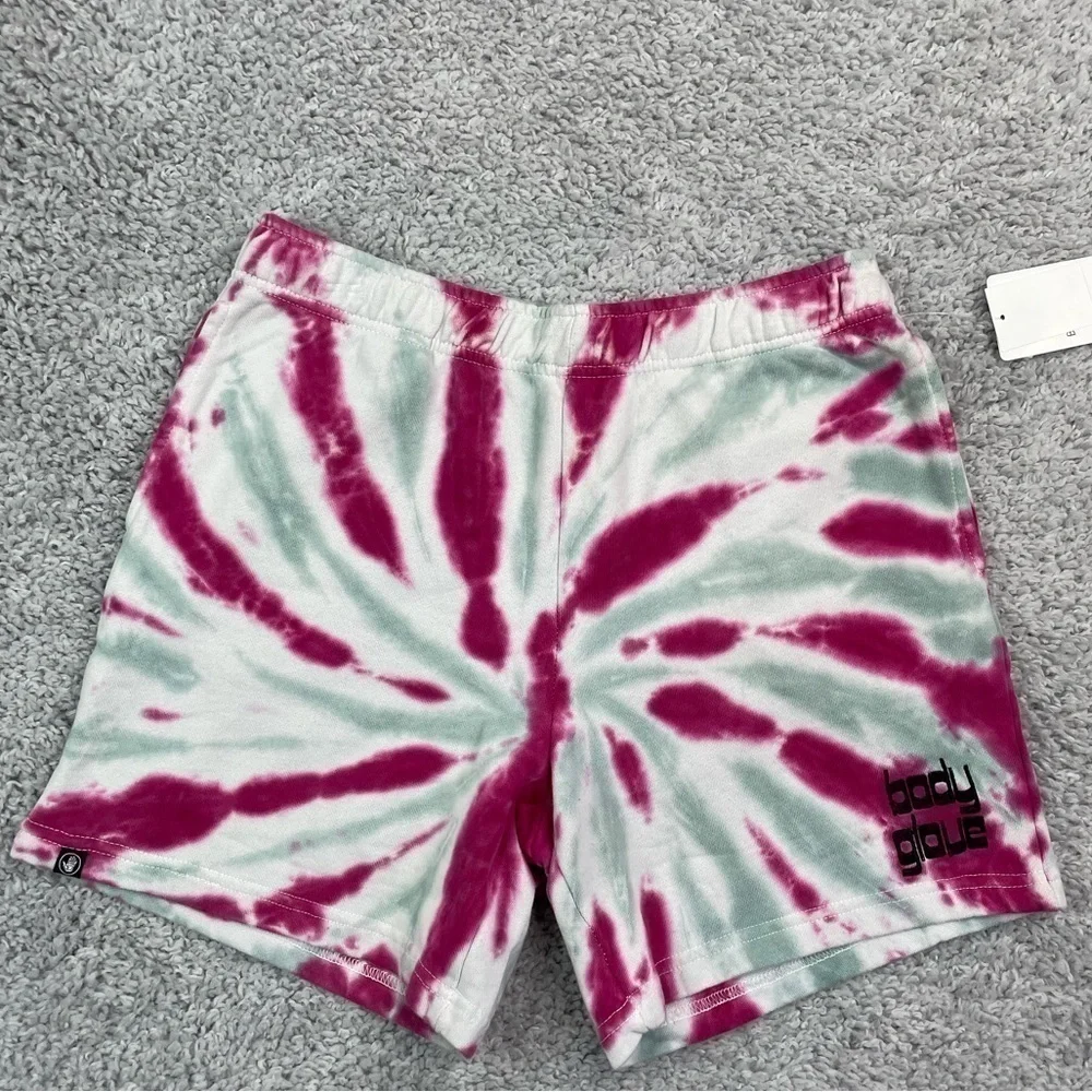 BODY GLOVE Shorts Womens Medium Loungewear Tie Dye Pockets Gym Travel Fitness
